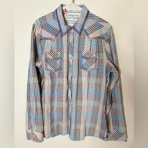 Adiktd Blue and Brown Plaid Button Down Shirt